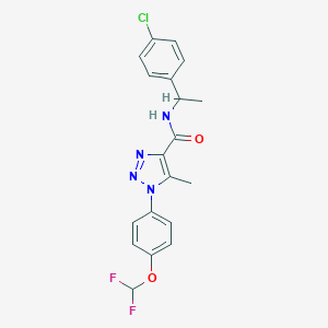 molecular formula C19H17ClF2N4O2 B504171 N-[1-(4-chlorophenyl)ethyl]-1-[4-(difluoromethoxy)phenyl]-5-methyl-1H-1,2,3-triazole-4-carboxamide 