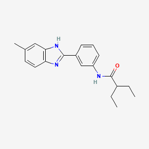 molecular formula C20H23N3O B5041715 2-ethyl-N-[3-(5-methyl-1H-benzimidazol-2-yl)phenyl]butanamide 