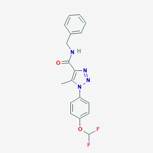 molecular formula C18H16F2N4O2 B504172 N-benzyl-1-[4-(difluoromethoxy)phenyl]-5-methyl-1H-1,2,3-triazole-4-carboxamide 