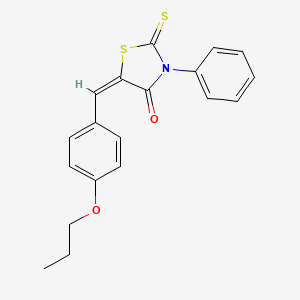 molecular formula C19H17NO2S2 B5041725 3-phenyl-5-(4-propoxybenzylidene)-2-thioxo-1,3-thiazolidin-4-one 