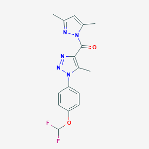 molecular formula C16H15F2N5O2 B504173 1-[4-(difluoromethoxy)phenyl]-4-[(3,5-dimethyl-1H-pyrazol-1-yl)carbonyl]-5-methyl-1H-1,2,3-triazole 