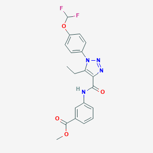 molecular formula C20H18F2N4O4 B504176 methyl 3-[({1-[4-(difluoromethoxy)phenyl]-5-ethyl-1H-1,2,3-triazol-4-yl}carbonyl)amino]benzoate 