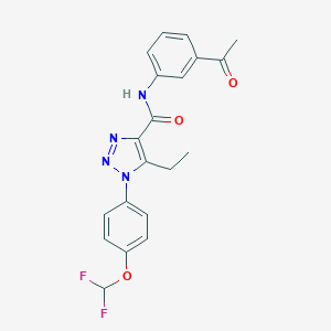 molecular formula C20H18F2N4O3 B504177 N-(3-acetylphenyl)-1-[4-(difluoromethoxy)phenyl]-5-ethyl-1H-1,2,3-triazole-4-carboxamide 