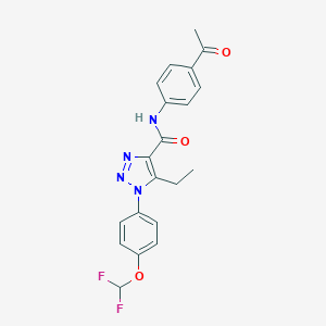 molecular formula C20H18F2N4O3 B504178 N-(4-acetylphenyl)-1-[4-(difluoromethoxy)phenyl]-5-ethyl-1H-1,2,3-triazole-4-carboxamide 