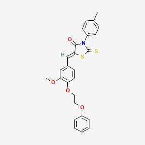 (5Z)-5-[[3-methoxy-4-(2-phenoxyethoxy)phenyl]methylidene]-3-(4-methylphenyl)-2-sulfanylidene-1,3-thiazolidin-4-one