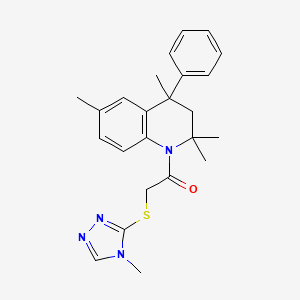 molecular formula C24H28N4OS B5041786 Ethanone, 1-(3,4-dihydro-2,2,4,6-tetramethyl-4-phenyl-1(2H)-quinolinyl)-2-[(4-methyl-4H-1,2,4-triazol-3-yl)thio]- CAS No. 337493-90-0