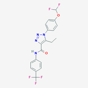 molecular formula C19H15F5N4O2 B504182 1-[4-(difluoromethoxy)phenyl]-5-ethyl-N-[4-(trifluoromethyl)phenyl]-1H-1,2,3-triazole-4-carboxamide 