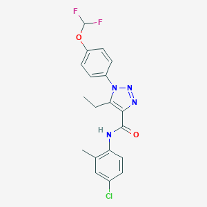 molecular formula C19H17ClF2N4O2 B504183 N-(4-chloro-2-methylphenyl)-1-[4-(difluoromethoxy)phenyl]-5-ethyl-1H-1,2,3-triazole-4-carboxamide 