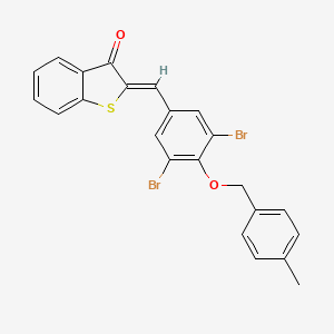 molecular formula C23H16Br2O2S B5041831 (2Z)-2-({3,5-Dibromo-4-[(4-methylphenyl)methoxy]phenyl}methylidene)-2,3-dihydro-1-benzothiophen-3-one 