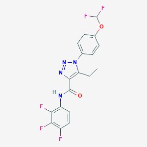 molecular formula C18H13F5N4O2 B504185 1-[4-(difluoromethoxy)phenyl]-5-ethyl-N-(2,3,4-trifluorophenyl)-1H-1,2,3-triazole-4-carboxamide 