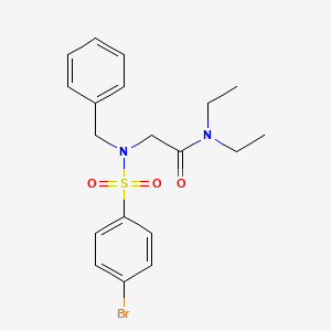 molecular formula C19H23BrN2O3S B5041850 2-(N-benzyl-4-bromobenzenesulfonamido)-N,N-diethylacetamide 