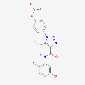 molecular formula C18H14F4N4O2 B504186 1-[4-(difluoromethoxy)phenyl]-N-(2,5-difluorophenyl)-5-ethyl-1H-1,2,3-triazole-4-carboxamide 
