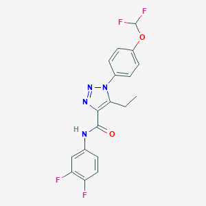 molecular formula C18H14F4N4O2 B504187 1-[4-(difluoromethoxy)phenyl]-N-(3,4-difluorophenyl)-5-ethyl-1H-1,2,3-triazole-4-carboxamide 