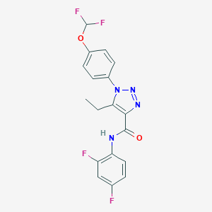 molecular formula C18H14F4N4O2 B504188 1-[4-(difluoromethoxy)phenyl]-N-(2,4-difluorophenyl)-5-ethyl-1H-1,2,3-triazole-4-carboxamide 
