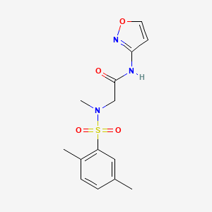 molecular formula C14H17N3O4S B5041880 2-[(2,5-dimethylphenyl)sulfonyl-methylamino]-N-(1,2-oxazol-3-yl)acetamide 