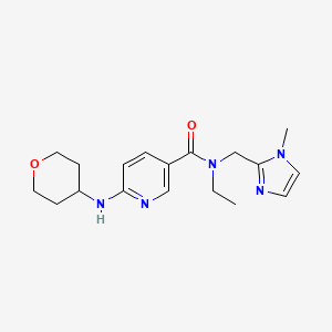 N-ethyl-N-[(1-methylimidazol-2-yl)methyl]-6-(oxan-4-ylamino)pyridine-3-carboxamide