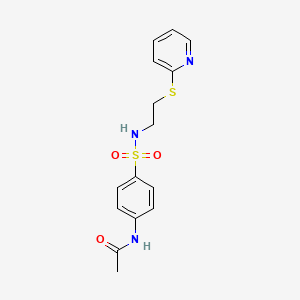 molecular formula C15H17N3O3S2 B5041928 N-(4-{[2-(pyridin-2-ylsulfanyl)ethyl]sulfamoyl}phenyl)acetamide 