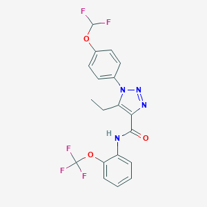 molecular formula C19H15F5N4O3 B504193 1-[4-(difluoromethoxy)phenyl]-5-ethyl-N-[2-(trifluoromethoxy)phenyl]-1H-1,2,3-triazole-4-carboxamide 