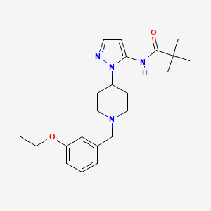 molecular formula C22H32N4O2 B5041932 N-{1-[1-(3-ethoxybenzyl)-4-piperidinyl]-1H-pyrazol-5-yl}-2,2-dimethylpropanamide 