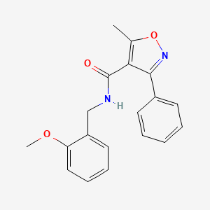 molecular formula C19H18N2O3 B5041955 N-[(2-methoxyphenyl)methyl]-5-methyl-3-phenyl-1,2-oxazole-4-carboxamide 