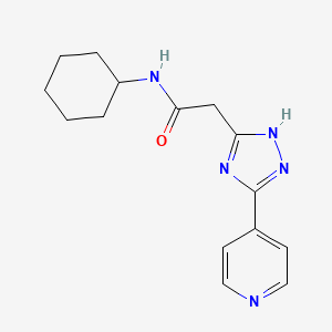 molecular formula C15H19N5O B5041964 N-cyclohexyl-2-(3-(pyridin-4-yl)-1H-1,2,4-triazol-5-yl)acetamide 