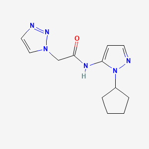 molecular formula C12H16N6O B5041989 N-(2-cyclopentylpyrazol-3-yl)-2-(triazol-1-yl)acetamide 