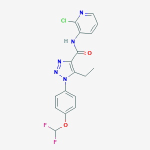 molecular formula C17H14ClF2N5O2 B504201 N-(2-chloro-3-pyridinyl)-1-[4-(difluoromethoxy)phenyl]-5-ethyl-1H-1,2,3-triazole-4-carboxamide 