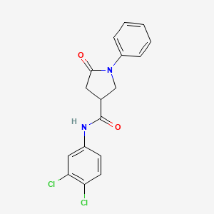 molecular formula C17H14Cl2N2O2 B5042036 N-(3,4-dichlorophenyl)-5-oxo-1-phenyl-3-pyrrolidinecarboxamide 