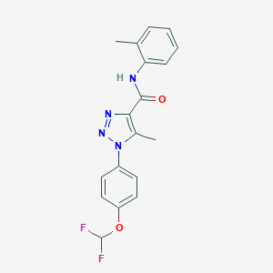 molecular formula C18H16F2N4O2 B504205 1-[4-(difluoromethoxy)phenyl]-5-methyl-N-(2-methylphenyl)-1H-1,2,3-triazole-4-carboxamide 