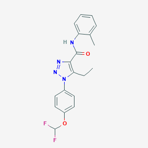 molecular formula C19H18F2N4O2 B504206 1-[4-(difluoromethoxy)phenyl]-5-ethyl-N-(2-methylphenyl)-1H-1,2,3-triazole-4-carboxamide 