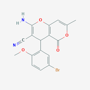 molecular formula C17H13BrN2O4 B5042062 2-AMINO-4-(5-BROMO-2-METHOXYPHENYL)-7-METHYL-5-OXO-4H,5H-PYRANO[3,2-C]PYRAN-3-CARBONITRILE 