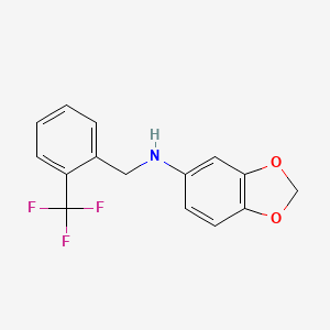 N-[[2-(trifluoromethyl)phenyl]methyl]-1,3-benzodioxol-5-amine