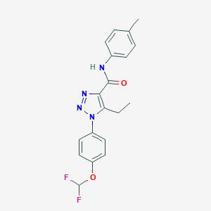 molecular formula C19H18F2N4O2 B504210 1-[4-(difluoromethoxy)phenyl]-5-ethyl-N-(4-methylphenyl)-1H-1,2,3-triazole-4-carboxamide 