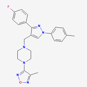 1-{[3-(4-fluorophenyl)-1-(4-methylphenyl)-1H-pyrazol-4-yl]methyl}-4-(4-methyl-1,2,5-oxadiazol-3-yl)piperazine