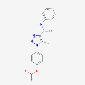 molecular formula C18H16F2N4O2 B504211 1-[4-(difluoromethoxy)phenyl]-N,5-dimethyl-N-phenyl-1H-1,2,3-triazole-4-carboxamide 