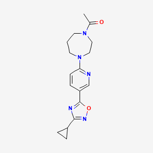 molecular formula C17H21N5O2 B5042114 1-acetyl-4-[5-(3-cyclopropyl-1,2,4-oxadiazol-5-yl)-2-pyridinyl]-1,4-diazepane 