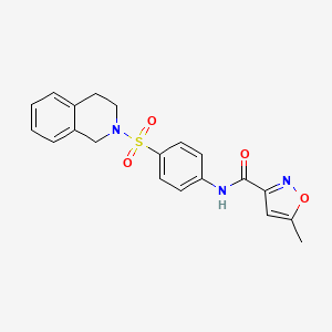 molecular formula C20H19N3O4S B5042117 N-[4-(3,4-dihydro-2(1H)-isoquinolinylsulfonyl)phenyl]-5-methyl-3-isoxazolecarboxamide 