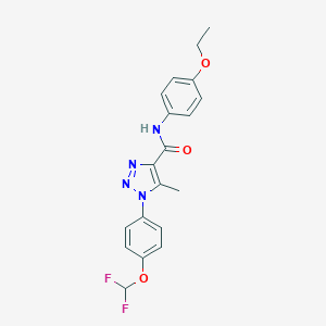 molecular formula C19H18F2N4O3 B504212 1-[4-(difluoromethoxy)phenyl]-N-(4-ethoxyphenyl)-5-methyl-1H-1,2,3-triazole-4-carboxamide 