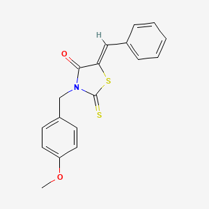 (5Z)-5-benzylidene-3-[(4-methoxyphenyl)methyl]-2-sulfanylidene-1,3-thiazolidin-4-one