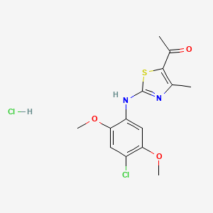 1-[2-(4-Chloro-2,5-dimethoxyanilino)-4-methyl-1,3-thiazol-5-yl]ethanone;hydrochloride