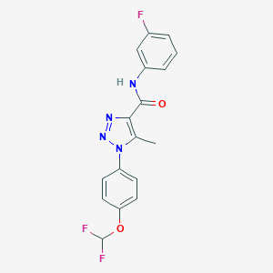 molecular formula C17H13F3N4O2 B504214 1-[4-(difluoromethoxy)phenyl]-N-(3-fluorophenyl)-5-methyl-1H-1,2,3-triazole-4-carboxamide 