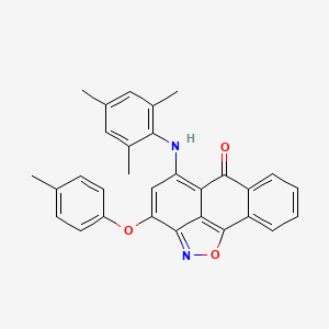 molecular formula C30H24N2O3 B5042191 5-(mesitylamino)-3-(4-methylphenoxy)-6H-anthra[1,9-cd]isoxazol-6-one 