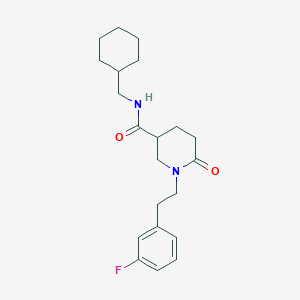 molecular formula C21H29FN2O2 B5042204 N-(cyclohexylmethyl)-1-[2-(3-fluorophenyl)ethyl]-6-oxo-3-piperidinecarboxamide 