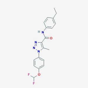 molecular formula C19H18F2N4O2 B504221 1-[4-(difluoromethoxy)phenyl]-N-(4-ethylphenyl)-5-methyl-1H-1,2,3-triazole-4-carboxamide 
