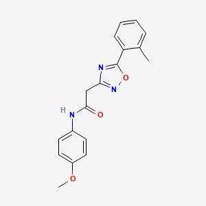 molecular formula C18H17N3O3 B5042218 N-(4-methoxyphenyl)-2-[5-(2-methylphenyl)-1,2,4-oxadiazol-3-yl]acetamide CAS No. 915925-34-7