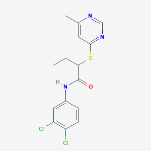 molecular formula C15H15Cl2N3OS B5042244 N-(3,4-dichlorophenyl)-2-(6-methylpyrimidin-4-yl)sulfanylbutanamide 