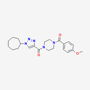 molecular formula C22H29N5O3 B5042245 1-[(1-cycloheptyl-1H-1,2,3-triazol-4-yl)carbonyl]-4-(4-methoxybenzoyl)piperazine 