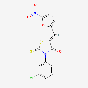 3-(3-chlorophenyl)-5-[(5-nitro-2-furyl)methylene]-2-thioxo-1,3-thiazolidin-4-one