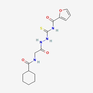 N-[(2-{[(cyclohexylcarbonyl)amino]acetyl}hydrazino)carbonothioyl]-2-furamide