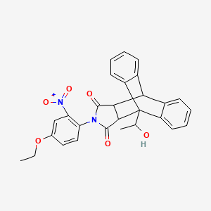 molecular formula C28H24N2O6 B5042290 17-(4-ethoxy-2-nitrophenyl)-1-(1-hydroxyethyl)-17-azapentacyclo[6.6.5.0~2,7~.0~9,14~.0~15,19~]nonadeca-2,4,6,9,11,13-hexaene-16,18-dione 